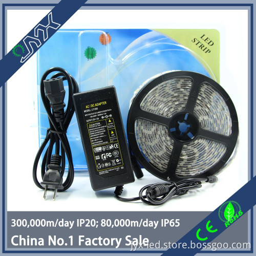 high quality 12v/24v 5050 led strip kit warm white for cabinet 5m300leds strip+power supply with UK plug